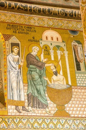사도 성 바오로에게 세례를 주는 다마스쿠스의 성 하나니아스_photo by Andrea Schaffer_in the Palatine chapel_Palermo.jpg